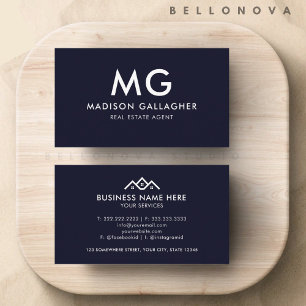 Carte De Visite Agent immobilier bleu bleu bleu bleu marine