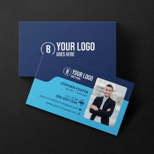 Carte De Visite Agent immobilier Blue Liste de propriétés Courtier