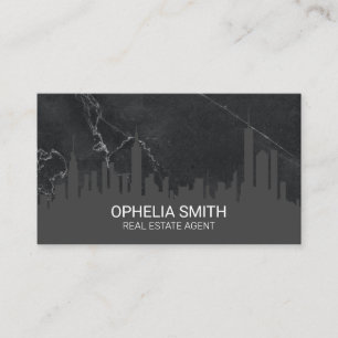 Carte De Visite Agent immobilier Cityscape Marbre