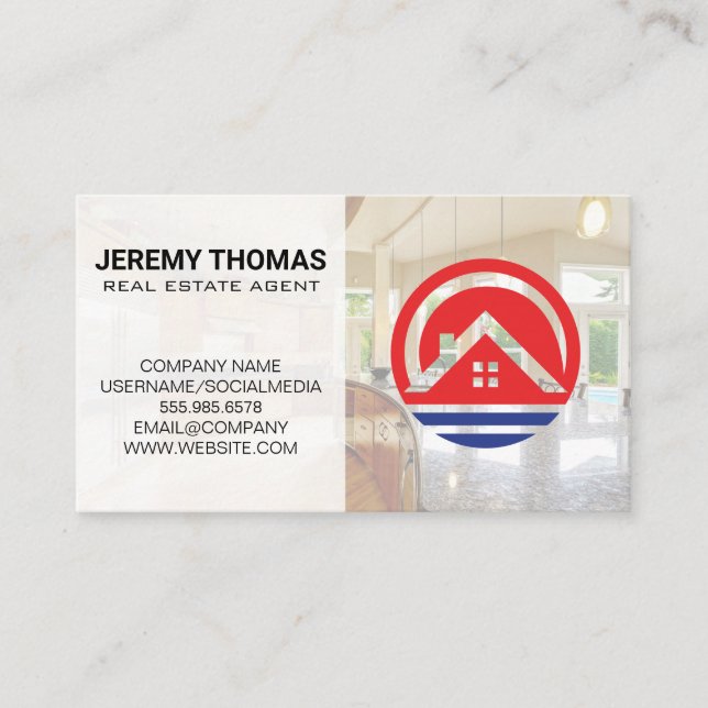 Carte De Visite Agent immobilier | Cuisine | Logo de la maison (Devant)