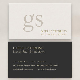 Carte De Visite Agent immobilier de luxe Monogramme Professionnel