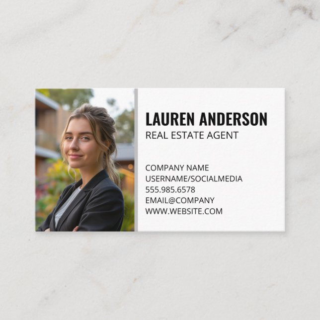 Carte De Visite Agent immobilier | Femme d'affaires (Devant)