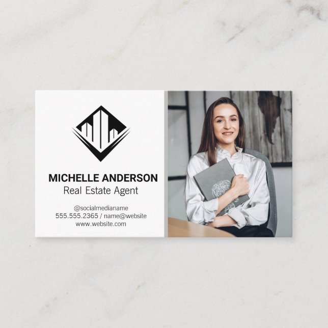 Carte De Visite Agent immobilier | Femme d'affaires (Devant)