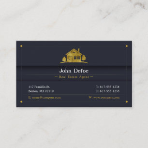 Carte De Visite Agent immobilier Graphic Golden House