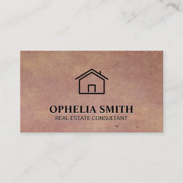 Carte De Visite Agent immobilier | Icône d'accueil | ARRIÈRE - PLA (Devant)