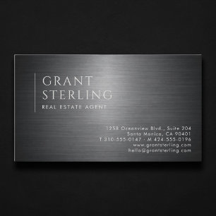 Carte De Visite Agent Immobilier Métallique Professionnel