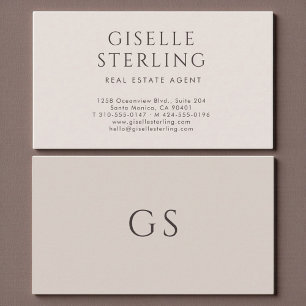 Carte De Visite Agent immobilier Minimaliste Luxe Neutre Moderne