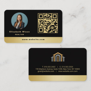 Carte De Visite Agent immobilier moderne en or promotionnel