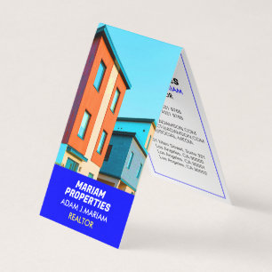 Carte De Visite Agent Immobilier Moderne (Photo QR) Realtor Plié