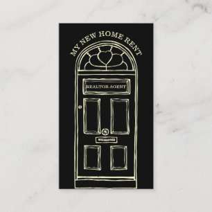 Carte De Visite Agent immobilier noir jaune courtier nouvelle mais