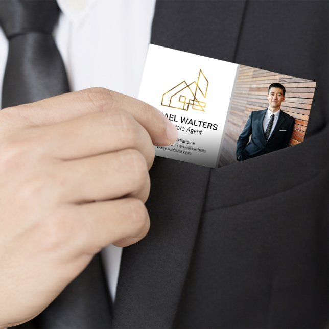 Carte De Visite Agent immobilier | Personnalisé Pic Business Man (Créateur téléchargé)