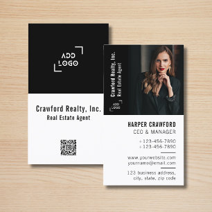 Carte De Visite Agent Immobilier Photo Logo Simple Moderne Realtor