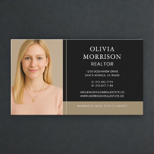 Carte De Visite Agent immobilier Photo Noir Or