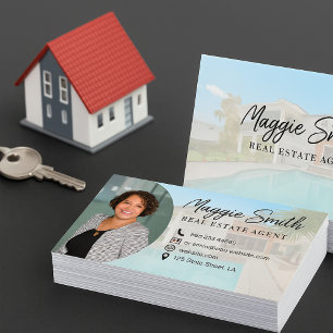 Carte De Visite Agent Immobilier Photo Réaliste Nom Moderne