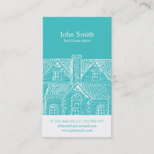 Carte De Visite Agent immobilier professionnel d'aqua élégant vrai