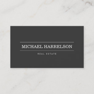 Carte De Visite Agent immobilier professionnel Dark Grey Business