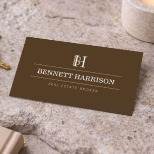 Carte De Visite Agent immobilier professionnel Monogram Realtor Br