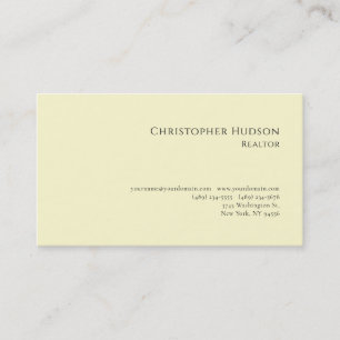 Carte De Visite Agent immobilier professionnel simple pastel