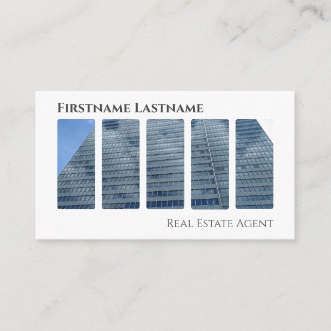 Carte De Visite Agent immobilier QR-Code bâtiments de bureau moder (Devant)