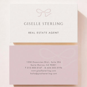 Carte De Visite Agent Immobilier Ruban Rose