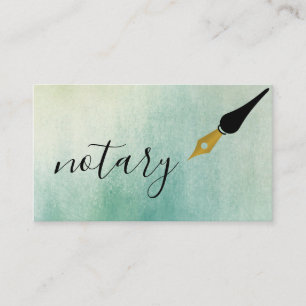 Carte De Visite Agent notaire Logo de stylo Écrivain de calligrap
