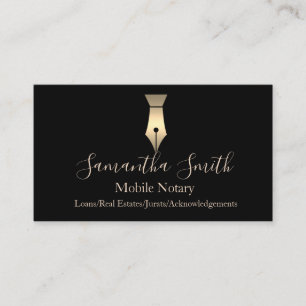 Carte De Visite Agent notaire Logo de stylo Écrivain de calligraph