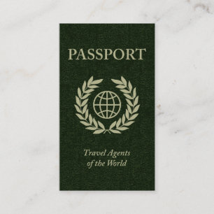 Carte De Visite agents de voyage du passeport du monde