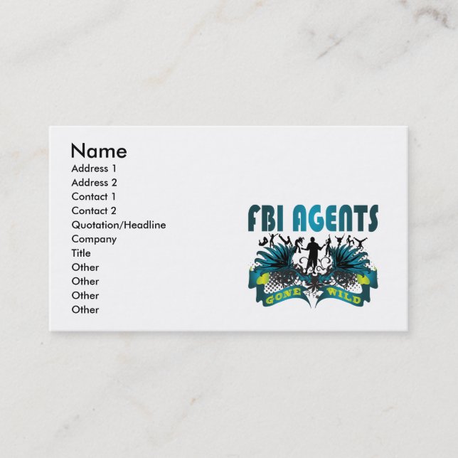 Carte De Visite Agents du FBI fous (Devant)