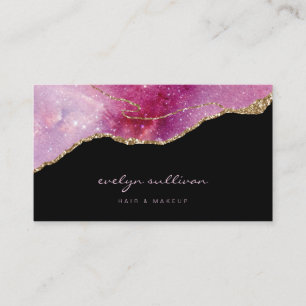 Carte De Visite agneau rose violet brillant sur noir