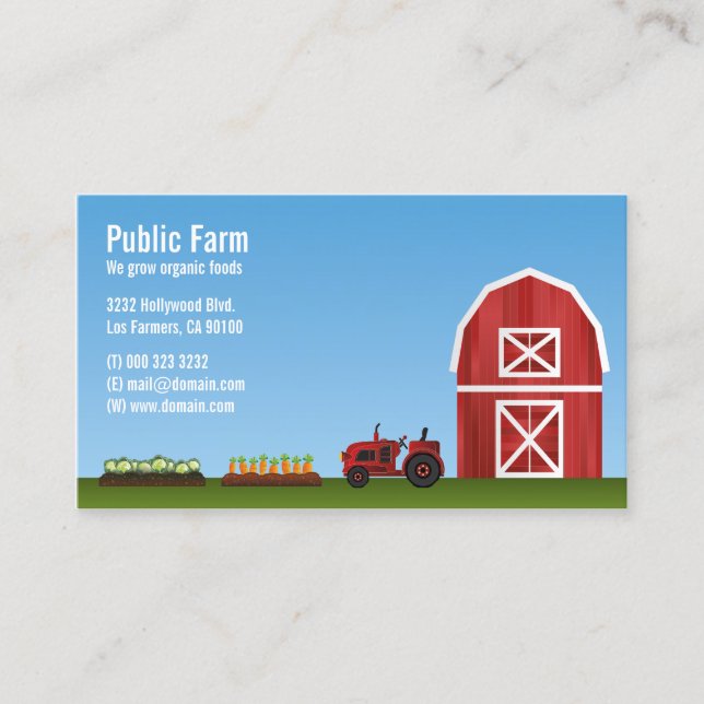 Carte De Visite Agriculteur végétal de ferme (Devant)