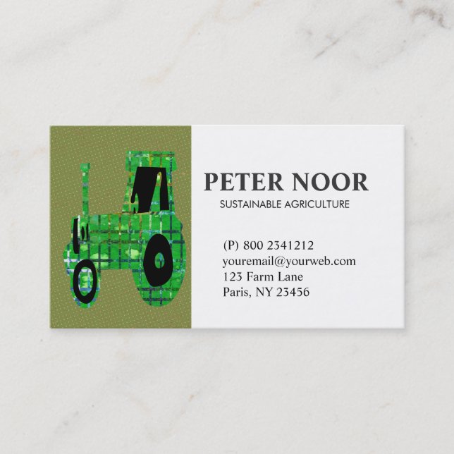 Carte De Visite Agriculture de tracteur (Devant)