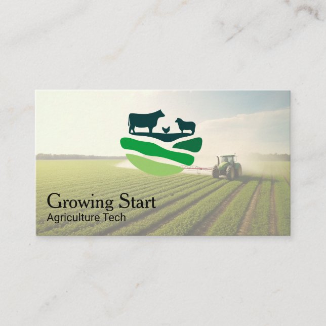 Carte De Visite Agriculture | Farmer | Tractor (Devant)