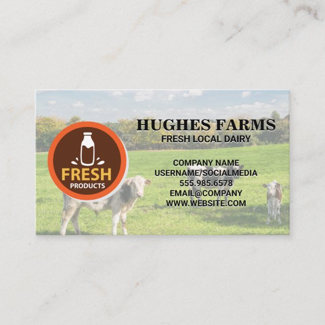 Carte De Visite Agriculture | Logo de la grange | Ferme de vaches  (Devant)