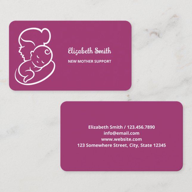 Carte De Visite Aide à l'allaitement et à la lactation (Devant / Derrière)