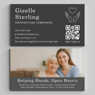 Carte De Visite Aide aux compagnons de carrière Code QR Elder