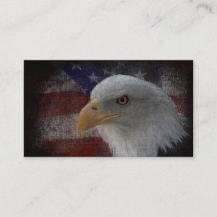 Carte De Visite Aigle à tête blanche américaine sur drapeau