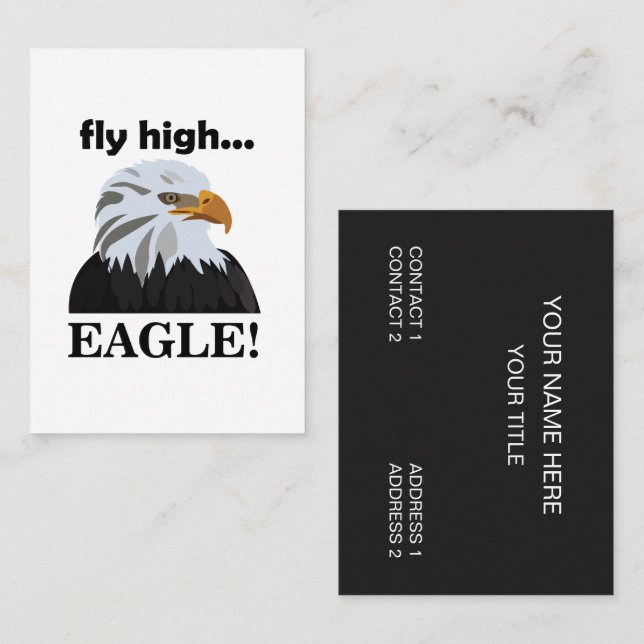 Carte De Visite Aigle à tête blanche volée Aigle haute (Devant / Derrière)