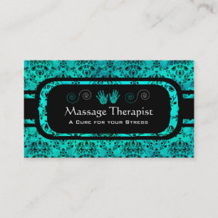 Carte De Visite Aigue-marine et noir