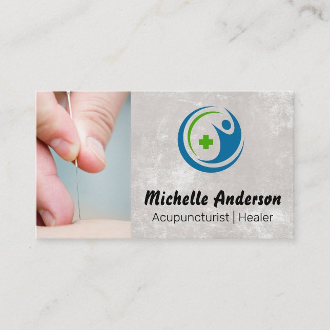 Carte De Visite Aiguille à peau - Closeup | Guérison acupuncturist (Devant)