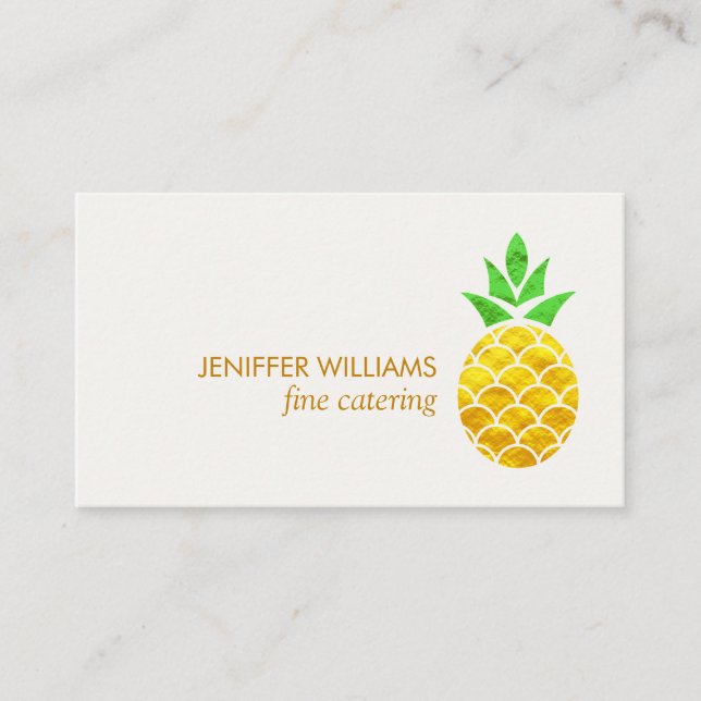 Carte De Visite Aiguille d'été personnalisée Or Ananas géométrique (Devant)