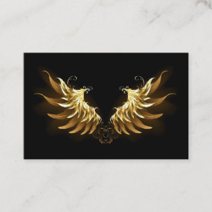 Carte De Visite Ailes d'Ange d'or sur arrière - plan noir