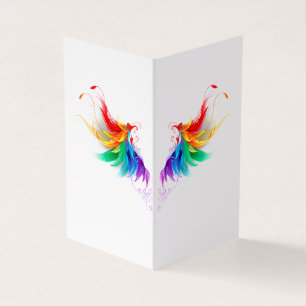 Carte De Visite Ailes fluffy arc-en-ciel