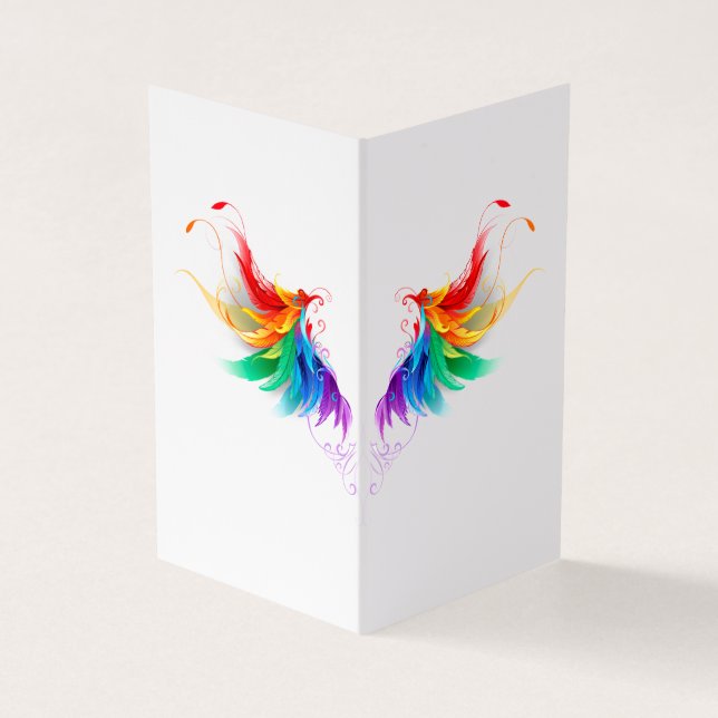 Carte De Visite Ailes fluffy arc-en-ciel (Extérieur)