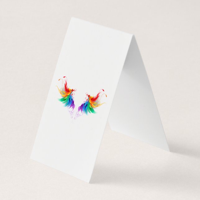 Carte De Visite Ailes fluffy arc-en-ciel (Dos)
