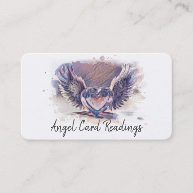 Carte De Visite *~* Ailes Opale Angel Coeur AP78 Lignes fortes QR (Devant)