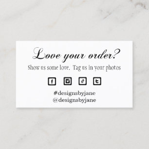 Carte De Visite Aimez votre commande Petite entreprise Insérer une