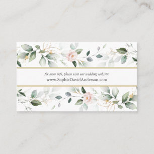 Carte De Visite Airy Greenery Floral Gold Site Mariage