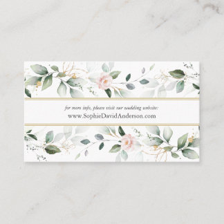 Carte De Visite Airy Greenery Floral Gold Site Mariage