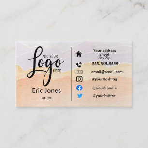 Carte De Visite ajouter le logo BUSINESS LOGO et médias sociaux Bu