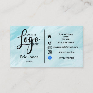 Carte De Visite ajouter le logo BUSINESS LOGO et médias sociaux Bu